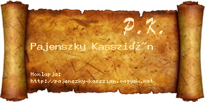 Pajenszky Kasszián névjegykártya
